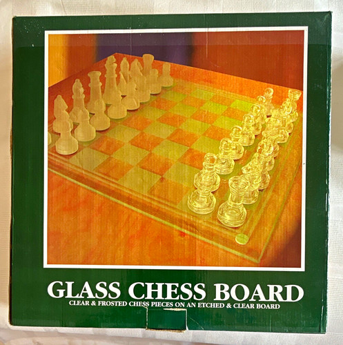 Glass chess board set - glass,
