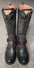 Pikolinos San Sebastia Leather Zip/Lace Up Boots - Womans Eu Size 39 - Lead Grey