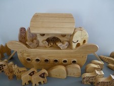 Large Noah's Ark from Wood Like to Play with 32 Figures