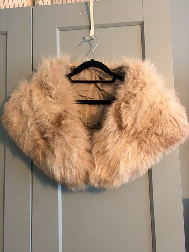 Vintage real beige fox fur - vintage,