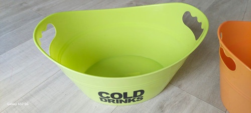 Green plastic ice bucket tub - plastic,
