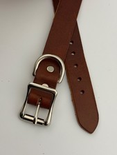 Dog Collar Brown Real Leather