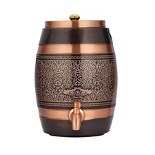Pure Copper Dispenser 5 litres Antique itching Barrel,water tank, copper matka