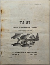 Original Ransomes TS 82 Mounted Reversible Plough Instructions, No 20037 G