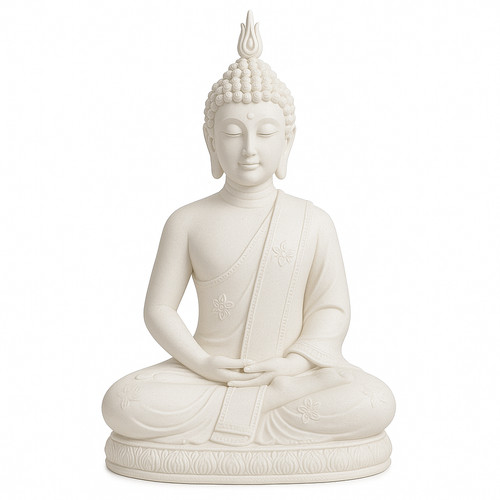 20cm white resin buddha statue - resin,