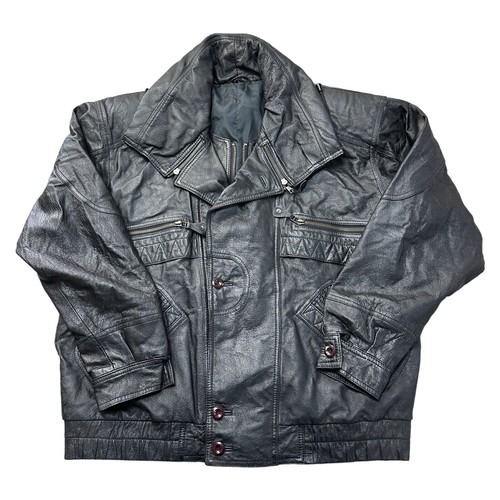 Vintage genuine leather jacket - genuine,