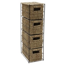 JVL 4 Drawer Seagrass Hand