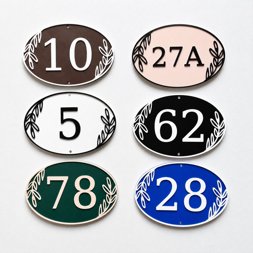 Personalised house number sign - house,