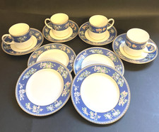 12 x Wedgwood Blue Siam coffee pot , 6 cans  6 saucers and 6 plates