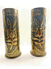 WW1 Pair of German Brass Shell