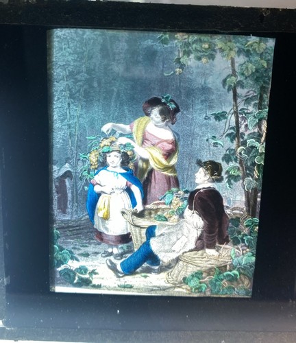 Magic lantern victorian glass - lantern,
