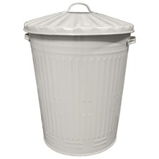 90L Colour Metal Dustbin Retro