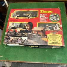 TIMPO MODERN ARMY TRAIN SET 245 BATTLE FRONT EXPRESS, 1974 Incomplete, See Pics.