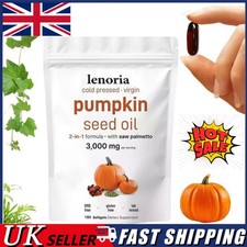 Pumpkin Seed Oil with Saw Palmetto 180 Softgels-3000 mg Herbal Supplement-UK✨
