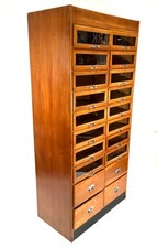 Antique Haberdashery Shop Display Cabinet / Glazed Fronted Drawers / Large c1950