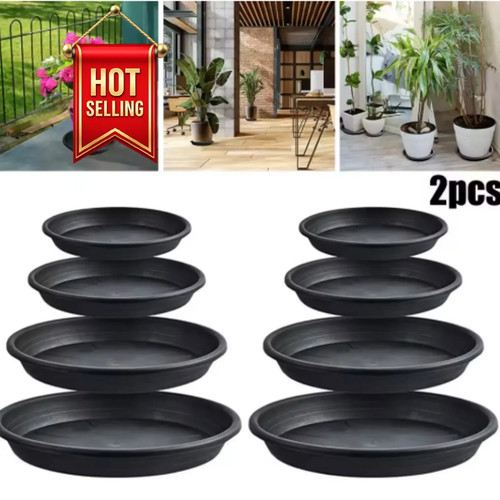 Plant pot saucers round black - round,