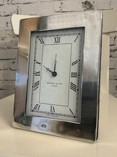 Beautiful Sterling Silver Mantle Clock by Kitney & Co London 2002 (20cm x 15cm)