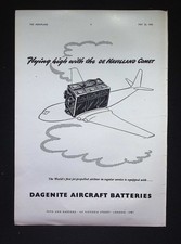 Original 1953 Advert De Havilland Comet Dagenite Aircraft Batteries