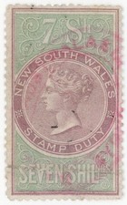 (I.B) Australia - NSW Revenue : Stamp Duty 7/- (1866)