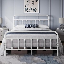 Vintage Iron Platform Bed with