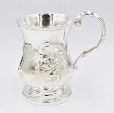 FINE VICTORIAN STERLING SILVER CHRISTENING MUG London 1856