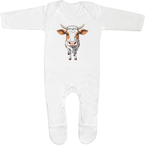 Cow close baby romper - close,