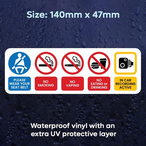 Taxi warning sticker cctv - taxi,