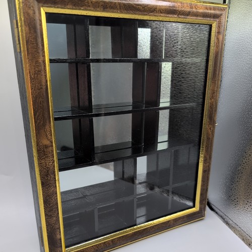 Wooden mirrored display - wooden,