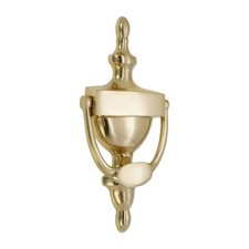 Door Knocker 8” Urn Style Traditional Polished Brass Decor Front Door Knocker