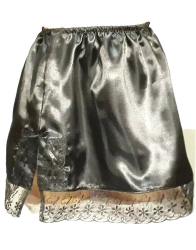 Mini satin half - half, black