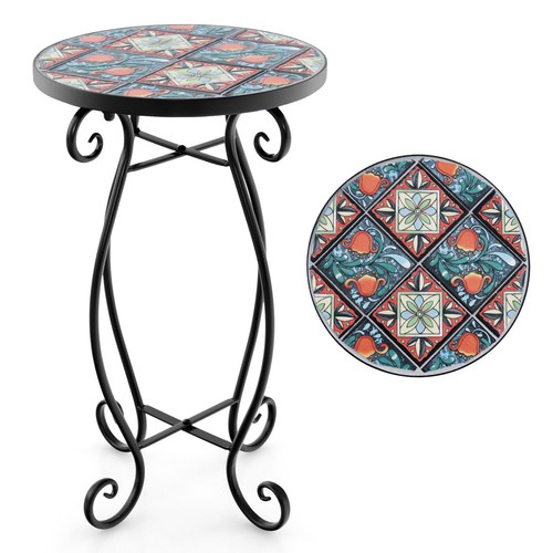 Outdoor plant stand mosaic - outdoor,