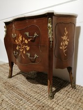 Antique style stunning Louis XV walnut chest of drawers serpentine commode gilt
