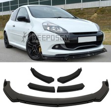 For Renault Clio MK3 Gloss Front Bumper Lip Splitter Spoiler Lower Chin Body Kit