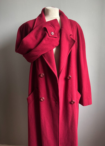 Vintage red wool coat - wool,
