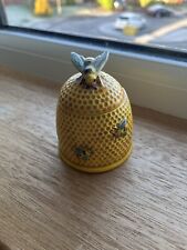 Vintage Japanese Marutomoware Honeycomb Shaped Honey Pot With Bees Sugar Bowl