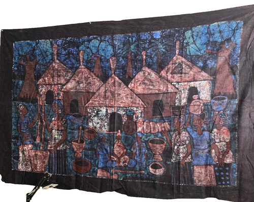 African batik wall hanging art - african,