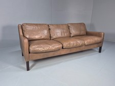 1970s Three Seater Danish Settee Vintage Mogensen Style Leather MCM EB10634 M3SS