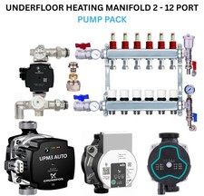 Underfloor Heating Manifold 2 - 12 Port Kit Set Wilo Grundfos UMP3 AUTO Pump
