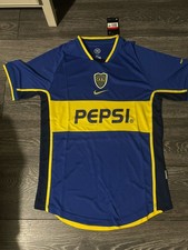 Boca Juniors 2002/03 Home Shirt – Pepsi Era – Blue/Yellow – Size L – BNWT