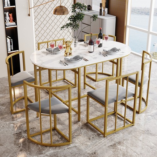 Dining table and chairs - table,