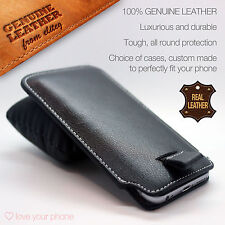 Quality Genuine Leather Luxury Pull Tab Flip Pouch Sleeve Phone Case Cover 