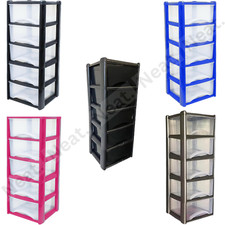 Drawer Plastic Storage Tower Unit Organizer Home Office School Storage Chest