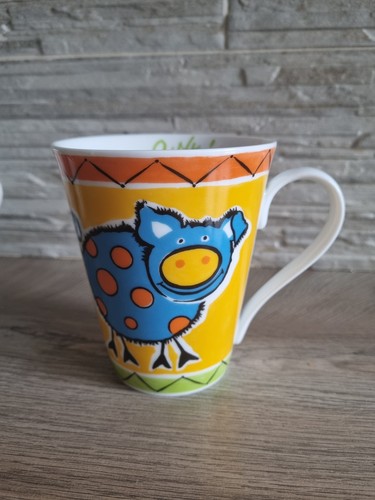 Dunoon mug whimsical blue pig - blue,