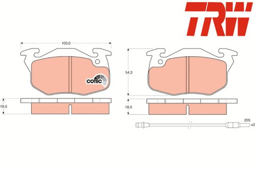 Front brake pads set gdb327 - front,
