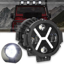 7'' Black LED Pods Work Light Bar Round Driving Fog Headlight Truck Off Road US