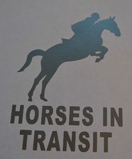 22CM SILVER CAUTION HORSES STICKERS DECALS EQUINE TRAILER HORSEBOX HORSE PONY