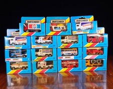 Joblot Of 15x Vintage 1980's Matchbox Boxed Model Trucks & Buses, Model Cars