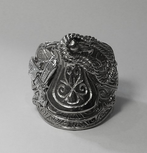 Saddle ring with gun detail - saddle,