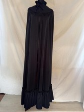 Vintage After Six Black Full-Length Cape Cloak Ruffle Collar 100% Polyester