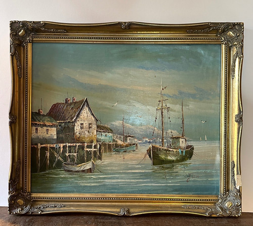 Vintage mid century harbour - vintage,
